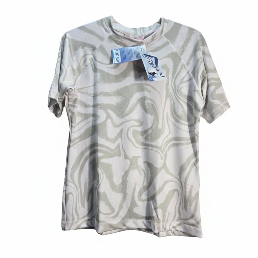 NWT | Kanu Surf Marble Print Sunblock Swim Shirt | UPF 50+ | Size Large